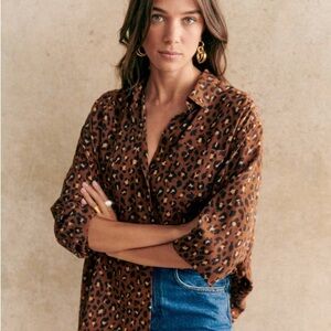 Sézane Max Shirt Leopard Print